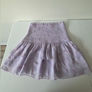 The Impeccable Pig Lilac Smocked Skirt
